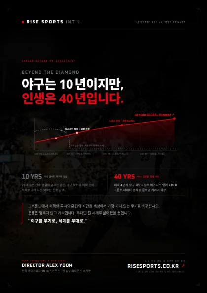야구는 10년이지만, 인생은 40년입니다.